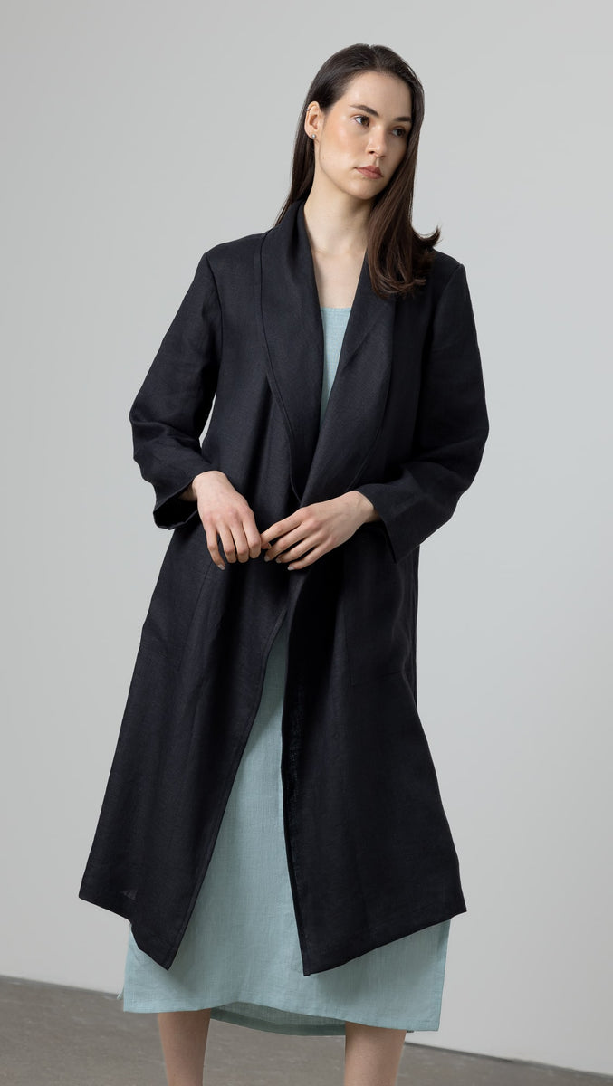 Linen Jacket Women Emma | Lightweight Long Linen Duster | Buy It