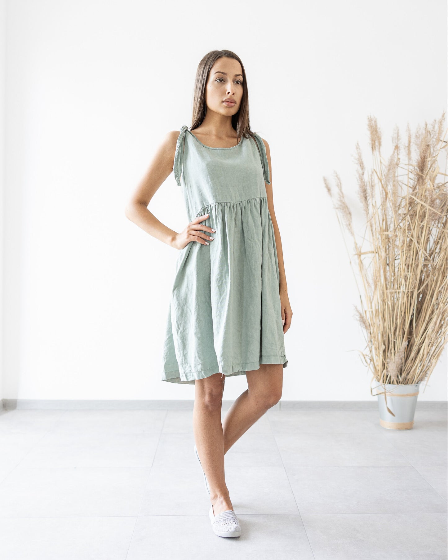 Linen Midi Dress