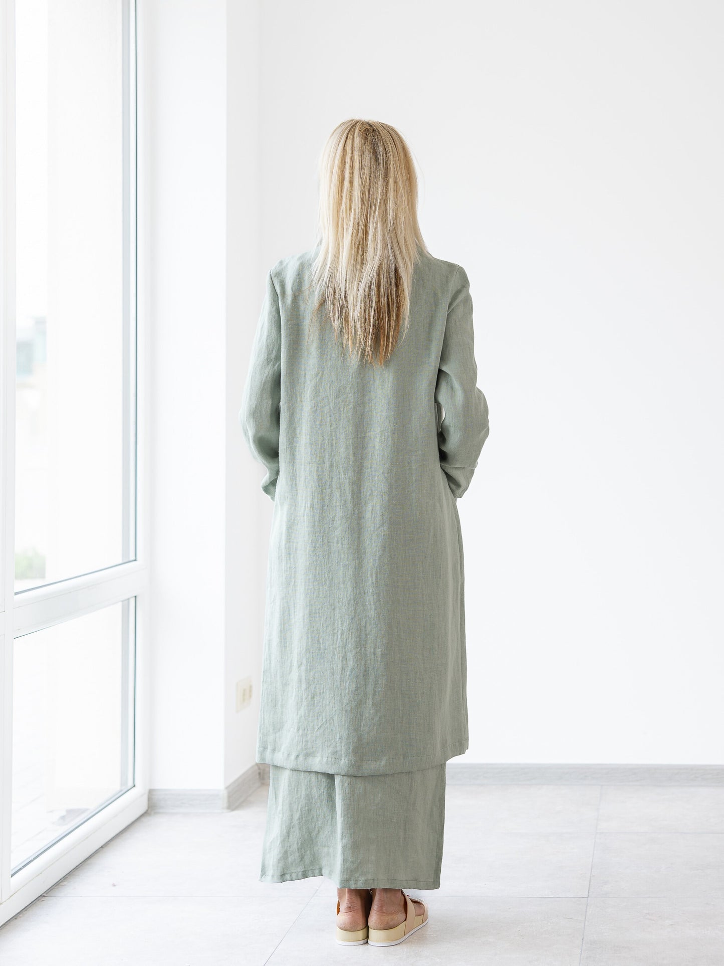 water fall linen cardigan