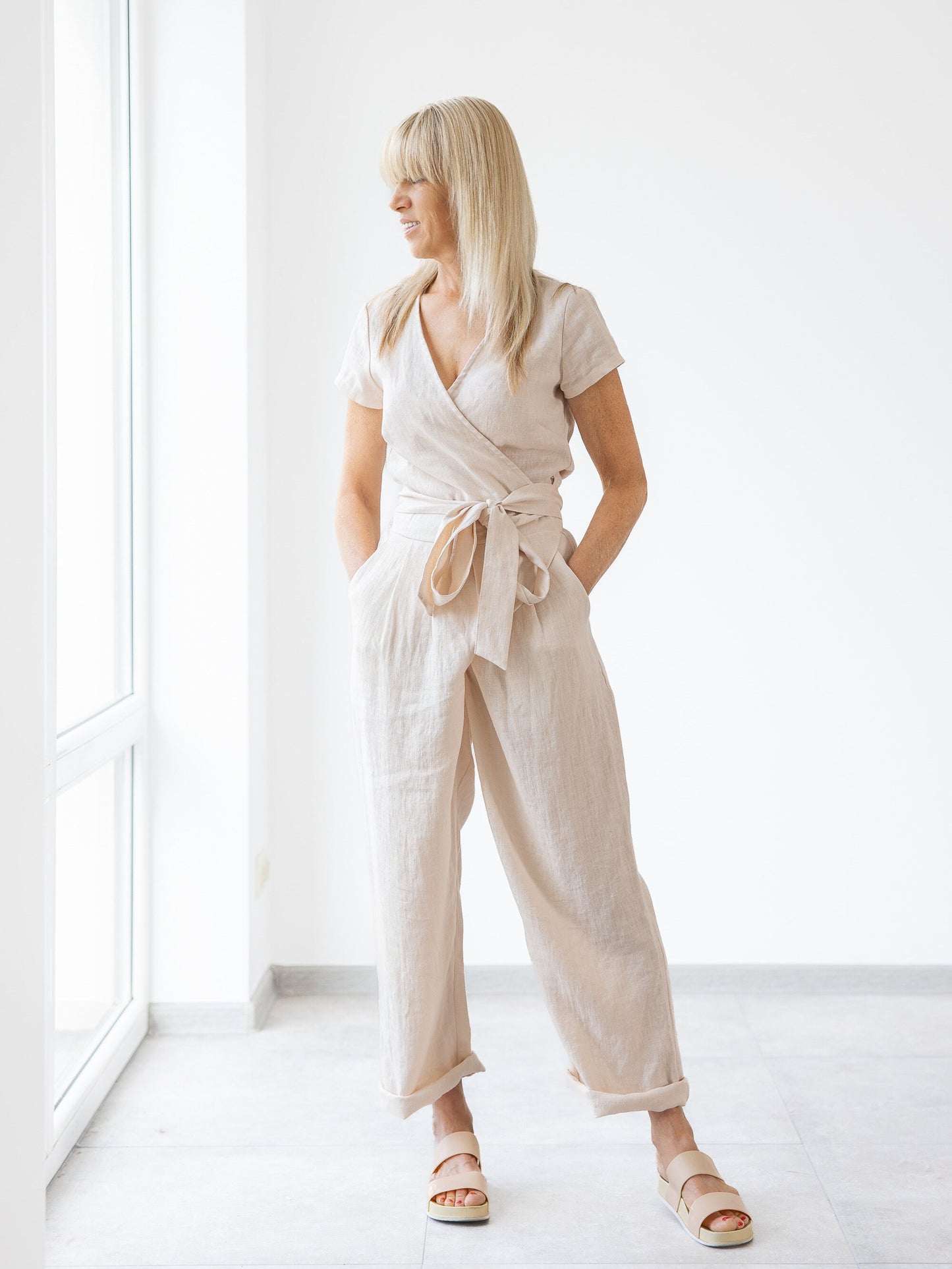 linen overalls for women