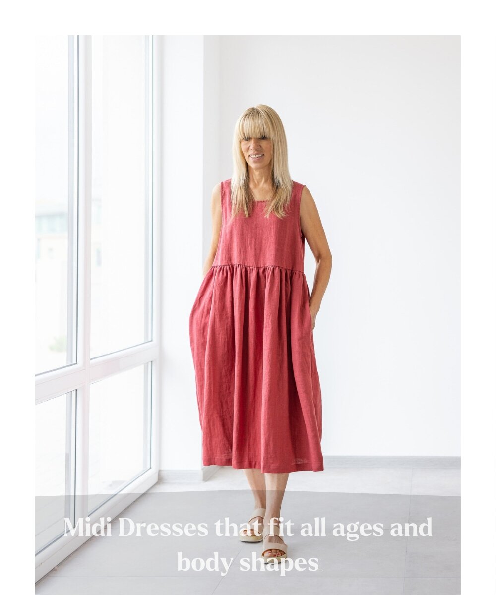 How to Style Midi Dresses for Women According to Different Body Shapes MinimalisticLinen How to Style Midi Dresses for Women According to Different Body Shapes MinimalisticLinen