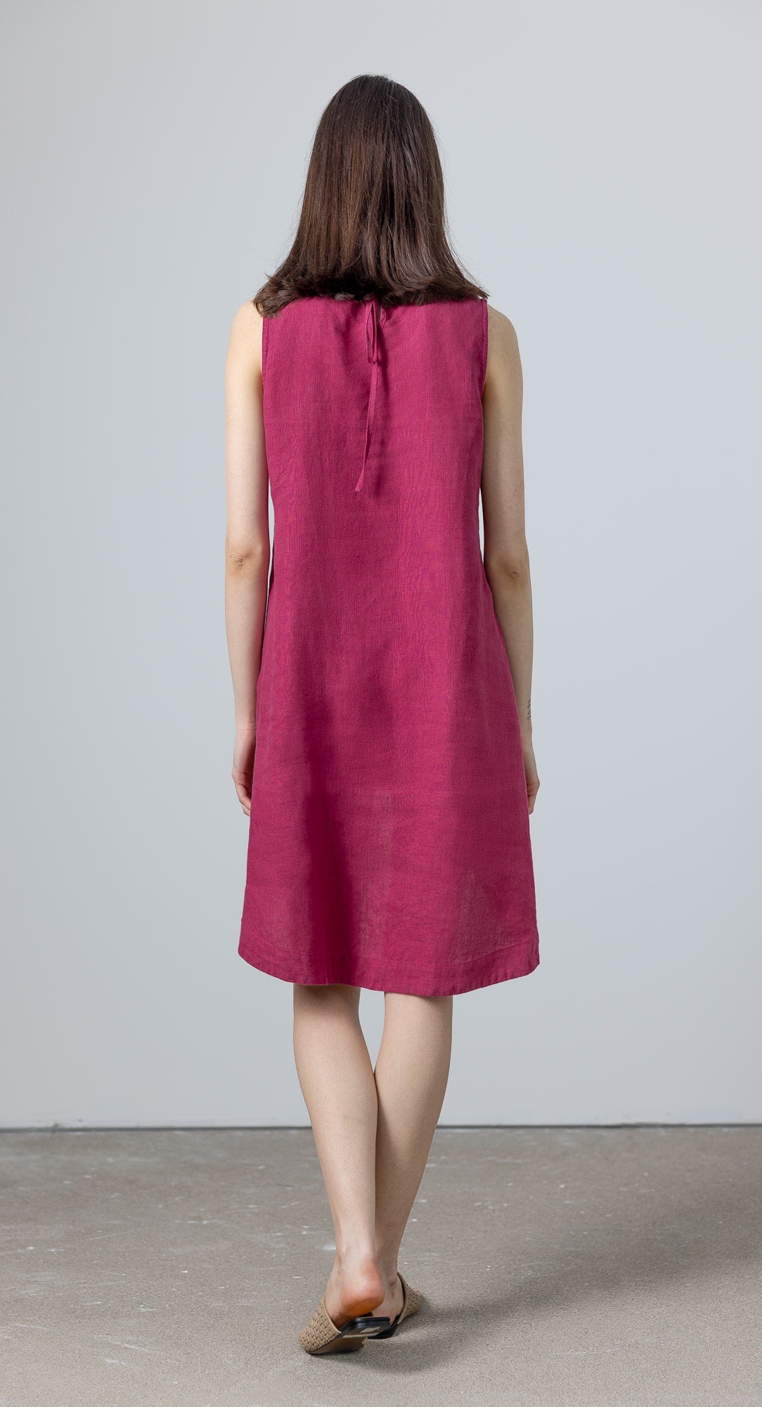 Back view of MinimalisticLinen A Line Shift Dress Verona
