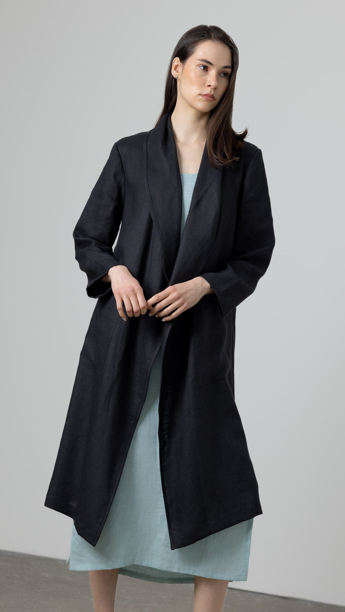 Black Linen Duster