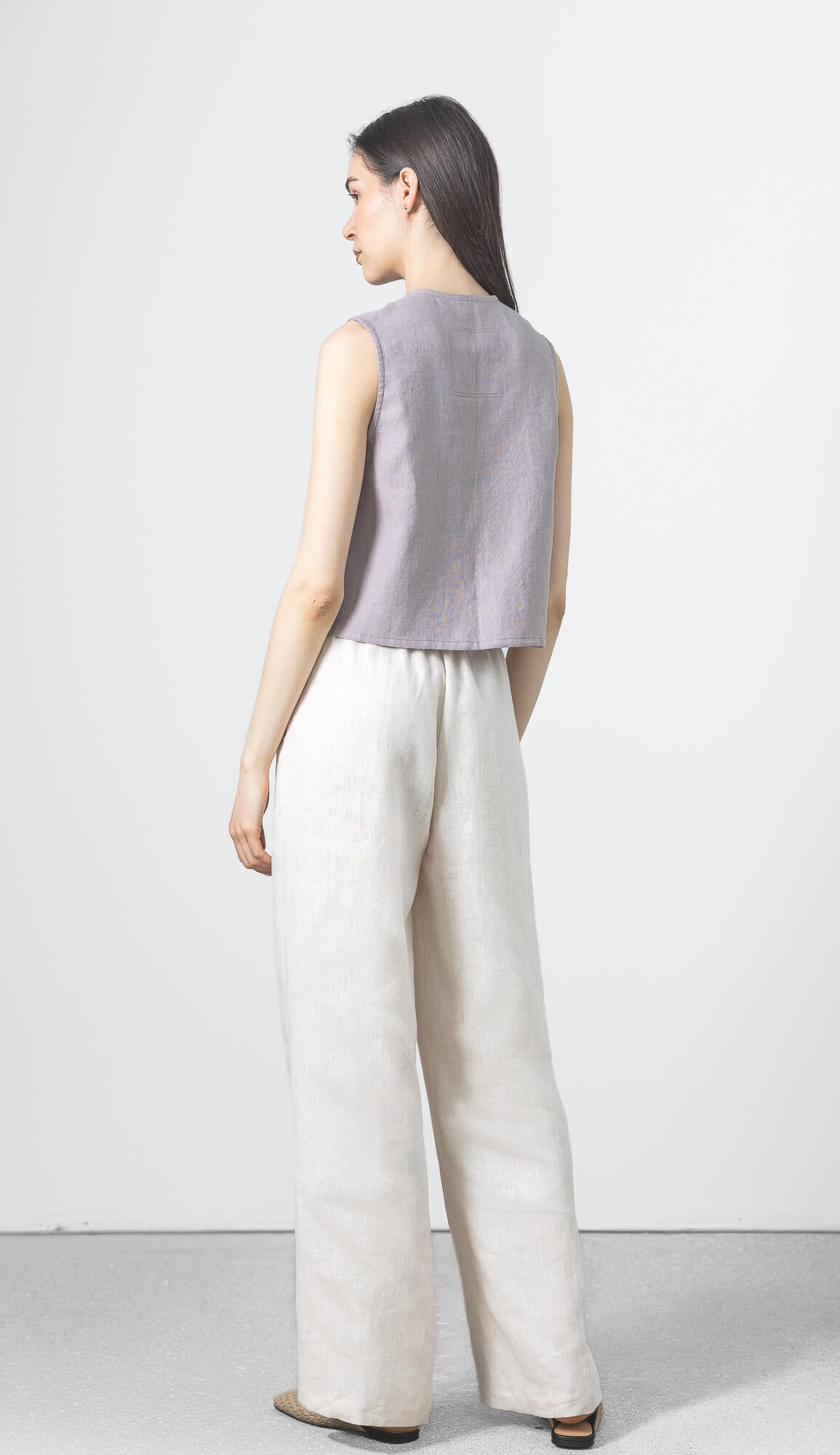 Lightweight linen wide leg pants with pockets designed for breathable comfort and timeless minimalist wardrobe essentials