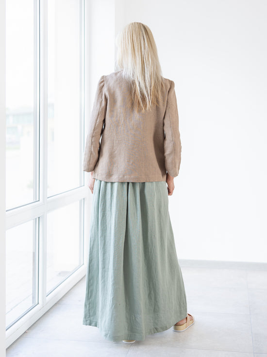Linen skirt maxi with pockets