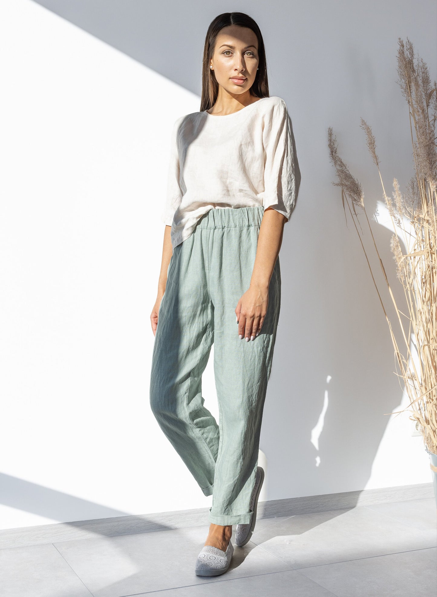 Load image into Gallery viewer, linen pants women
