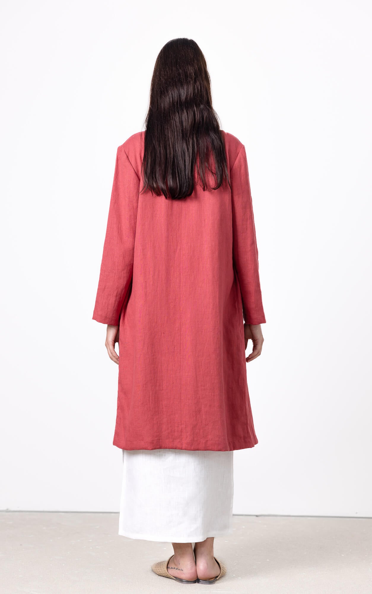 Handmade linen red cardigan