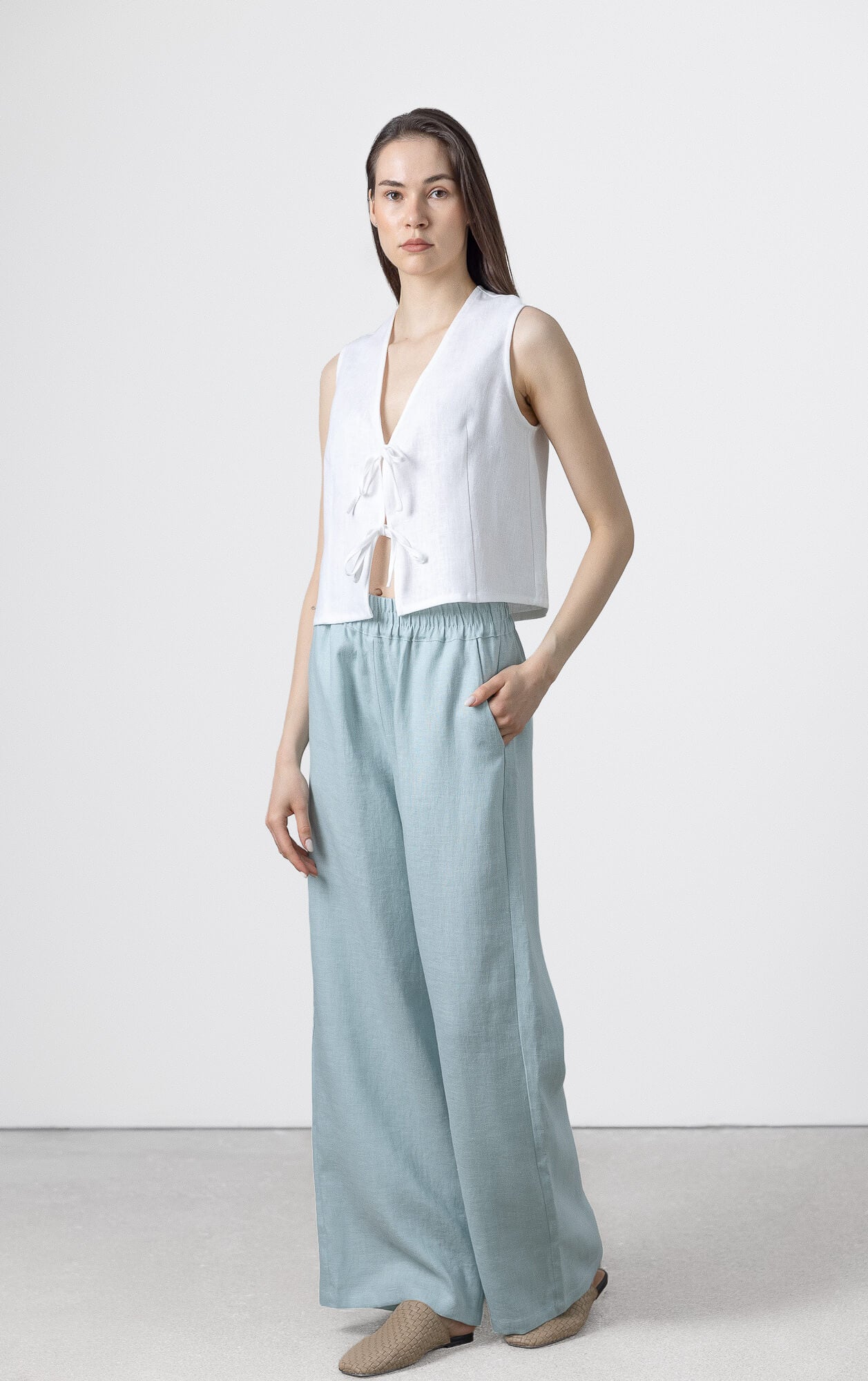 Breathable Linen Palazzo Pants for Summer