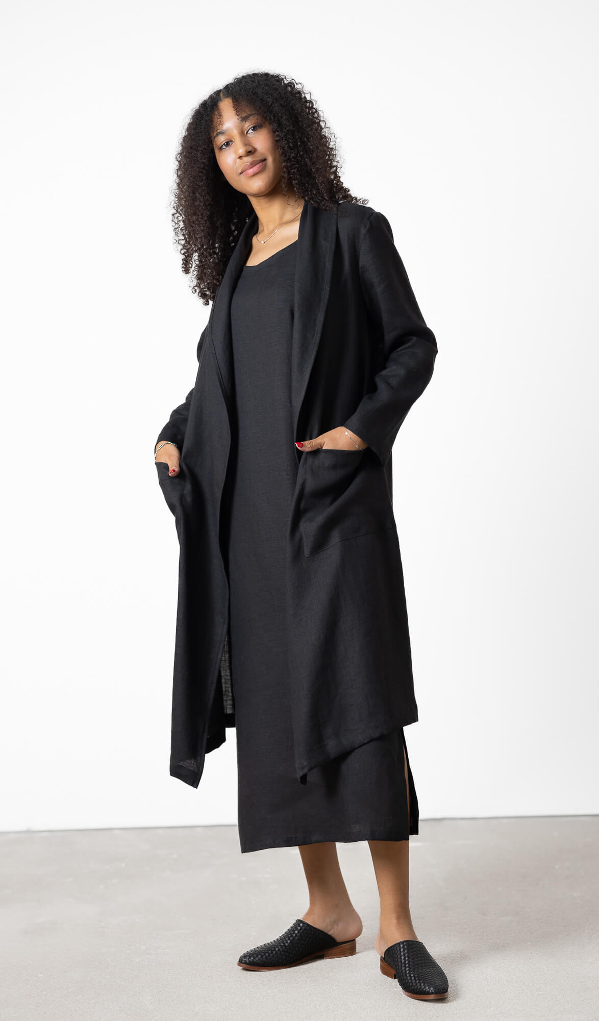Lightweight linen coat