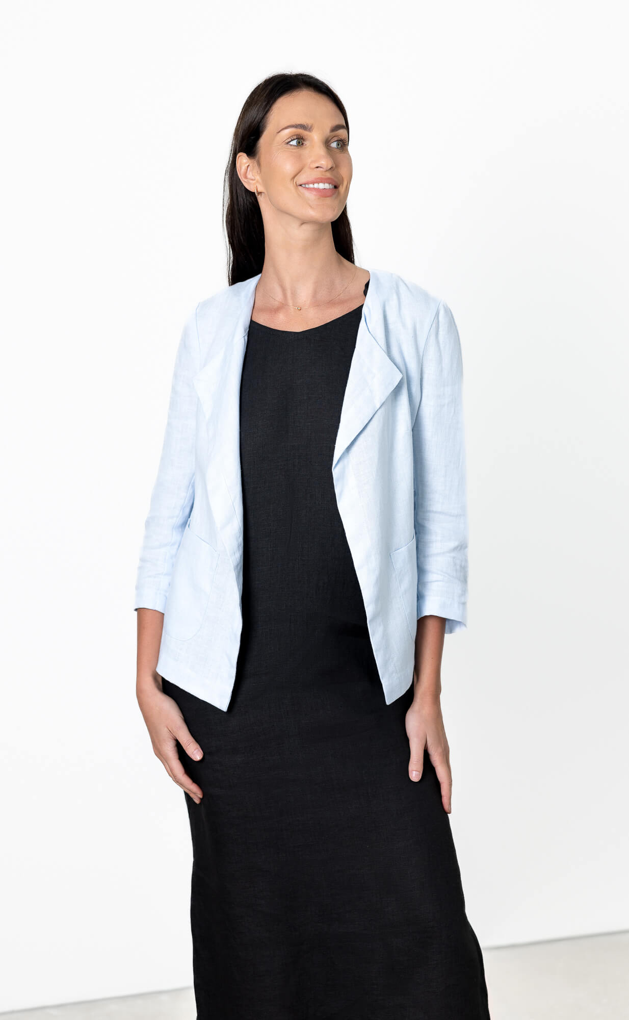 Lightweight linen jacket for women