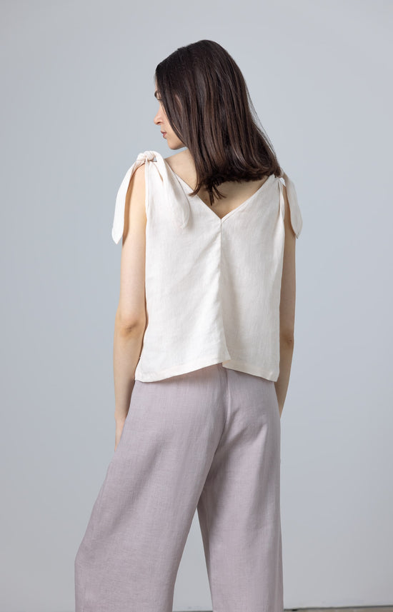 Linen Tie shoulder top