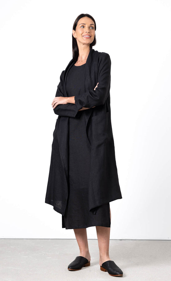 long black cardigan with dress Black Ribbed Sleeveless Dress Cardigan Maternity Set – PinkBlush main image 1