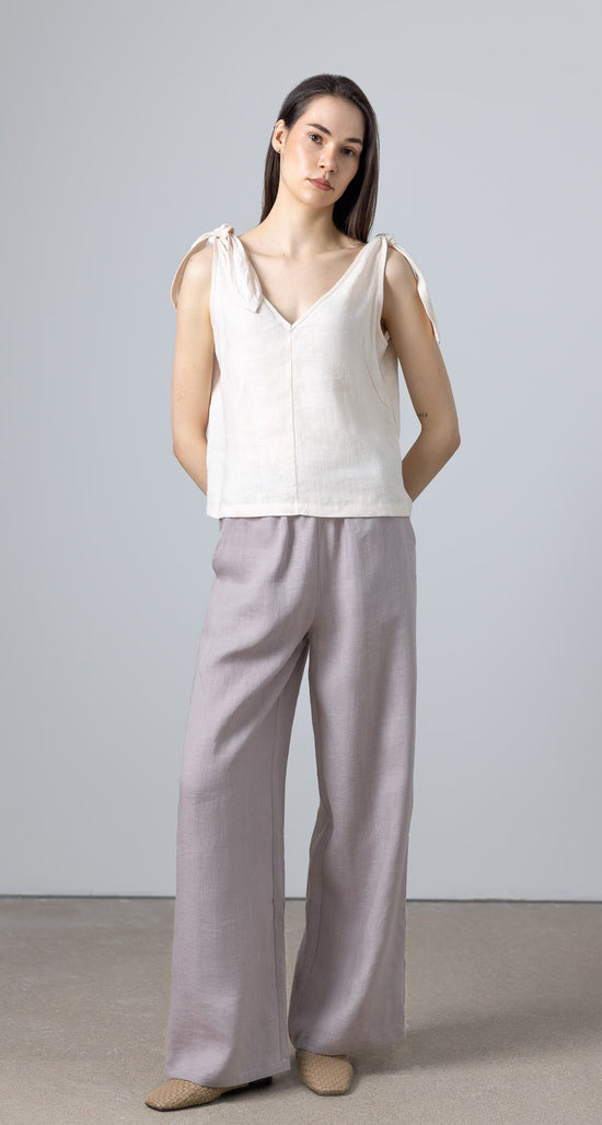 Linen sleeveless top white