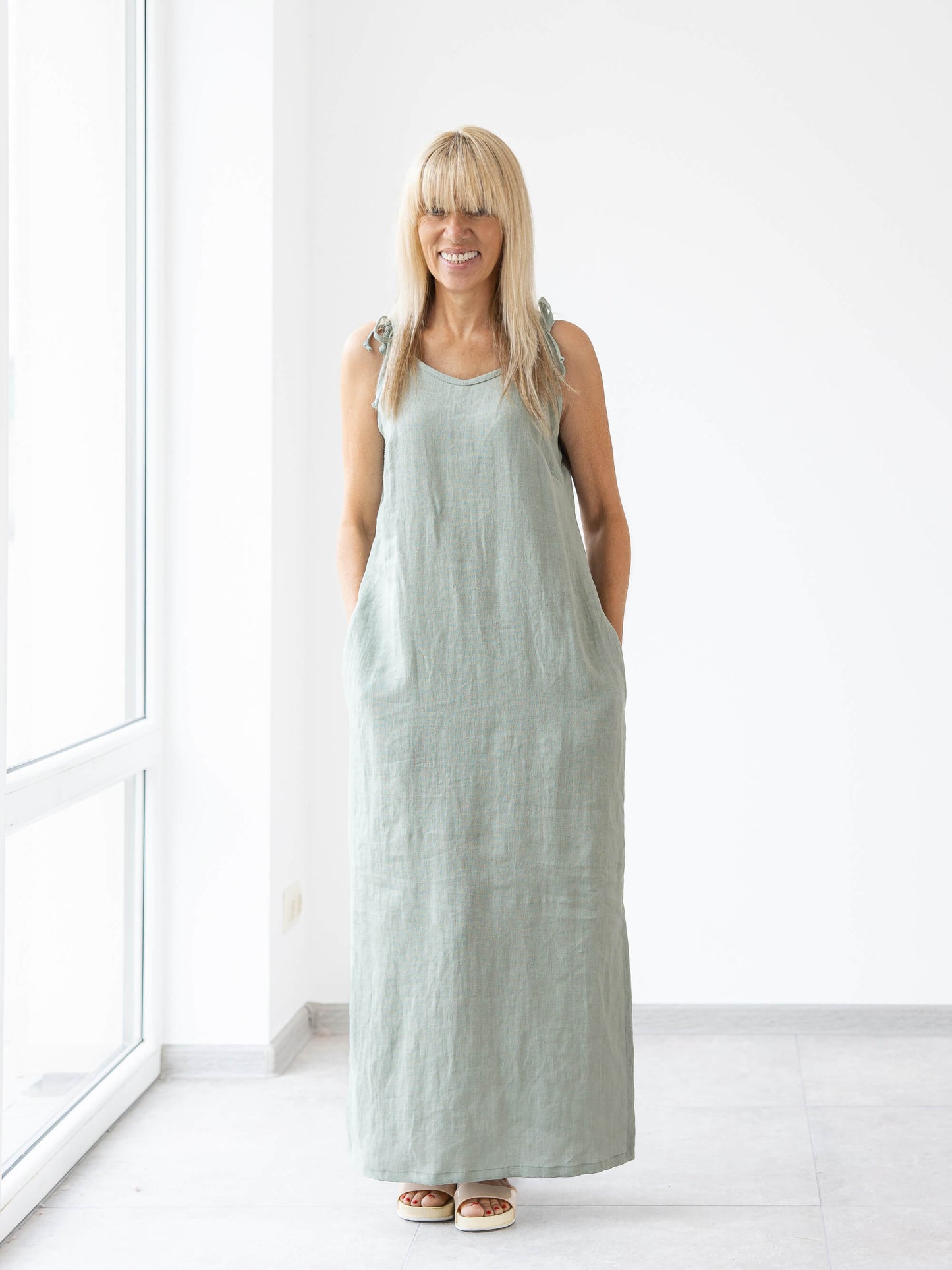 Linen slip dress