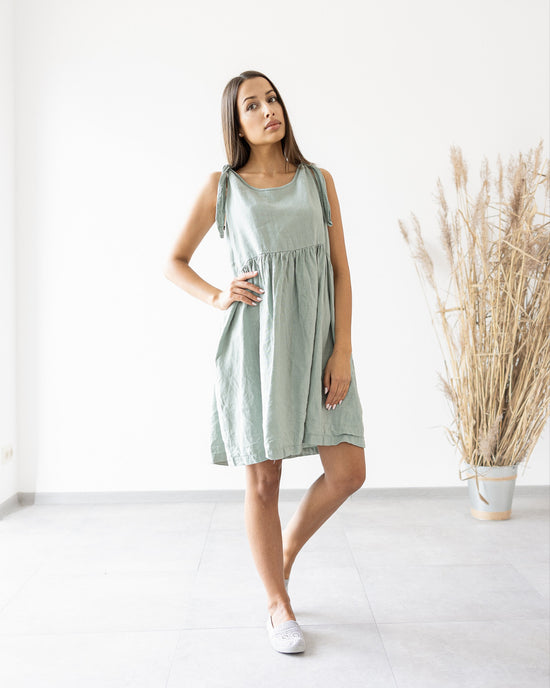 Load image into Gallery viewer, Linen summer midi dress
