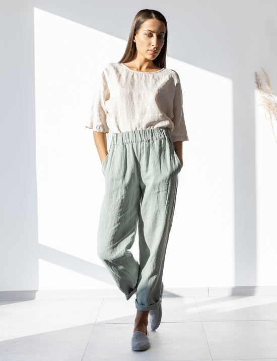 women's linen dress pants Lina Italian Linen Pants
