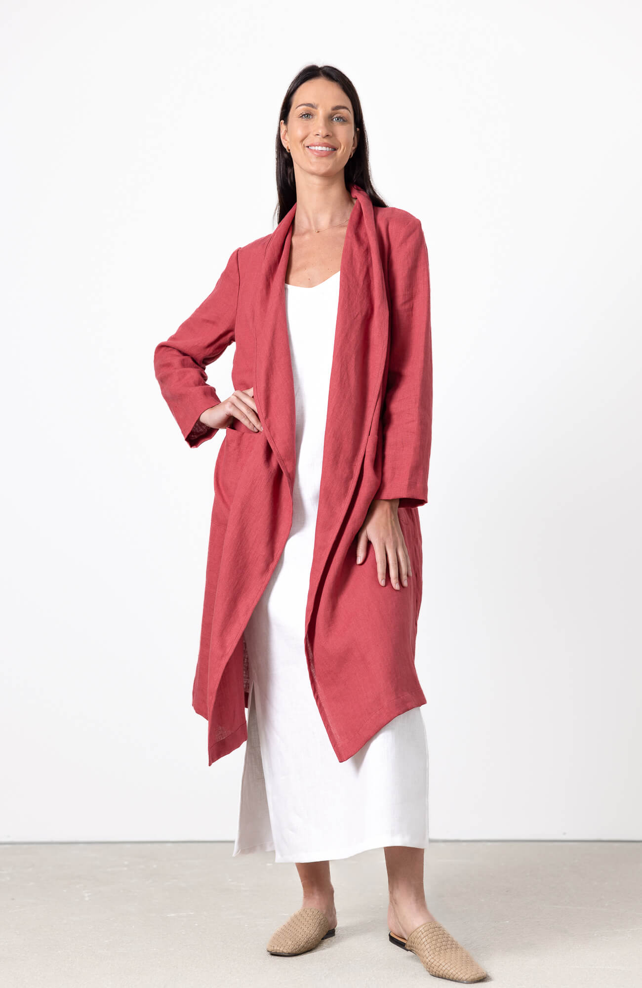 Long Duster cardigan red