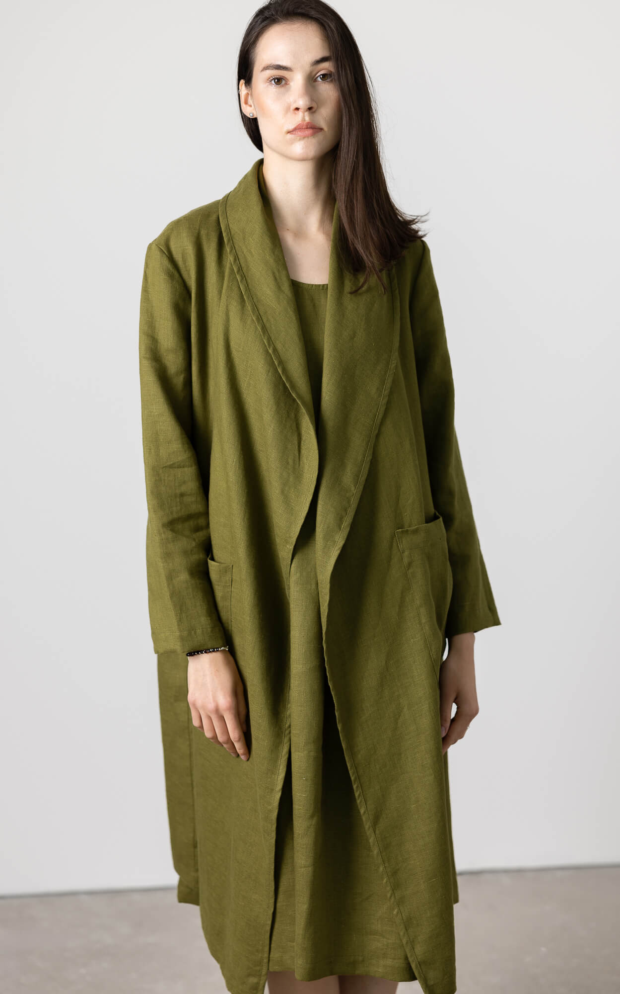 Long linen duster cardigan for casual elegant outfits