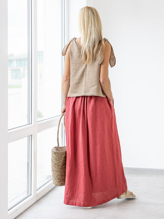 Natural linen skirt