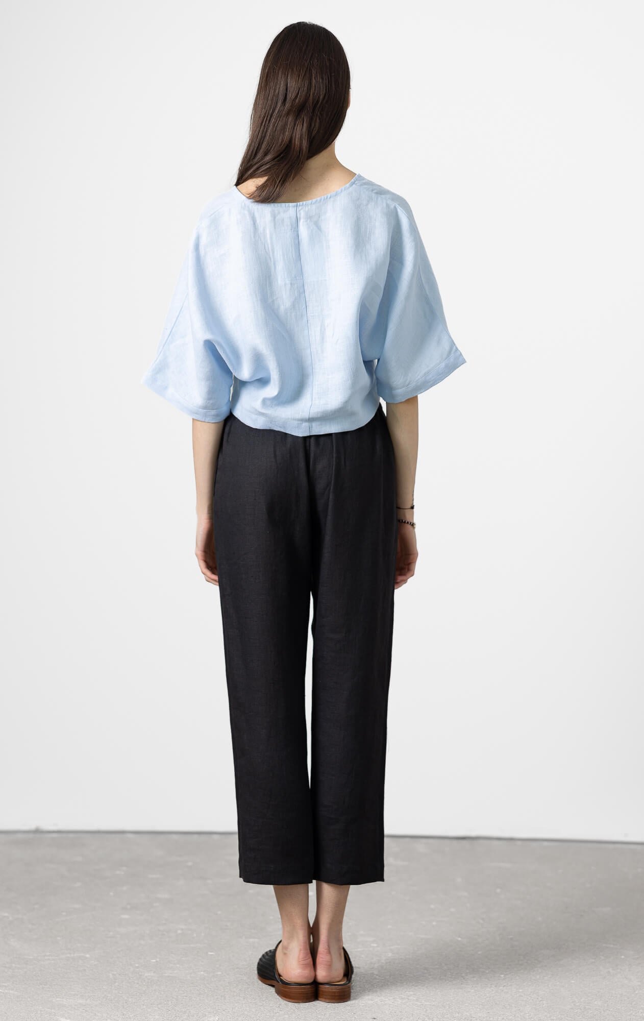 Cropped linen blouse for women elegant and modern