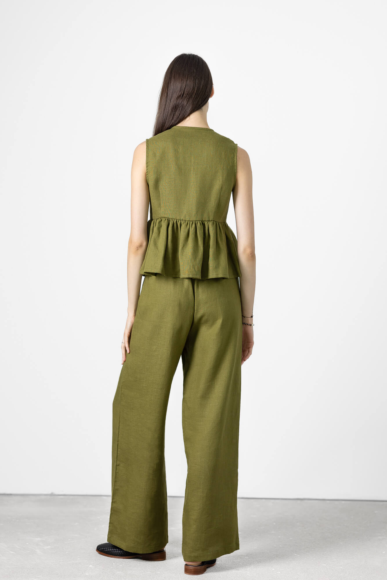 Women's linen tie front vest designed for everyday comfort and warm-weather outfits