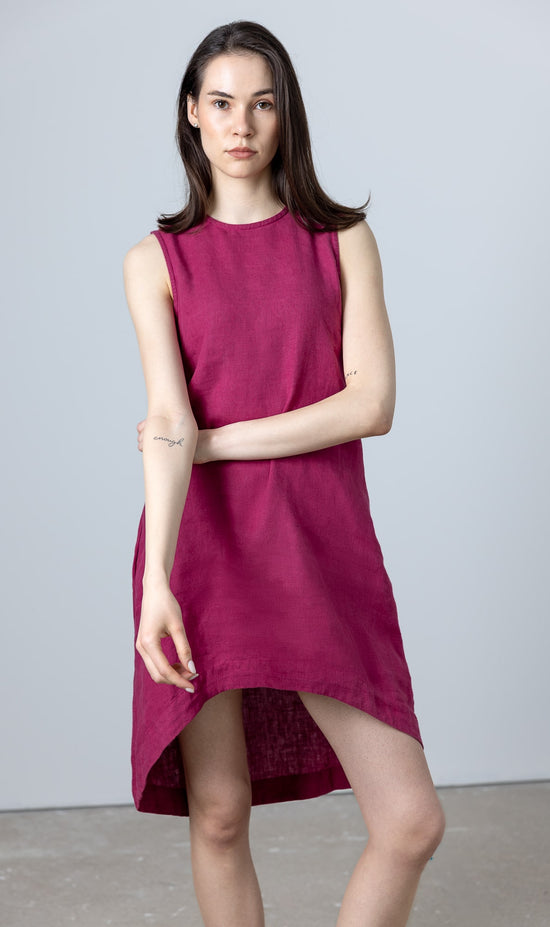 MinimalisticLinen Verona dress — timeless purple A-line style