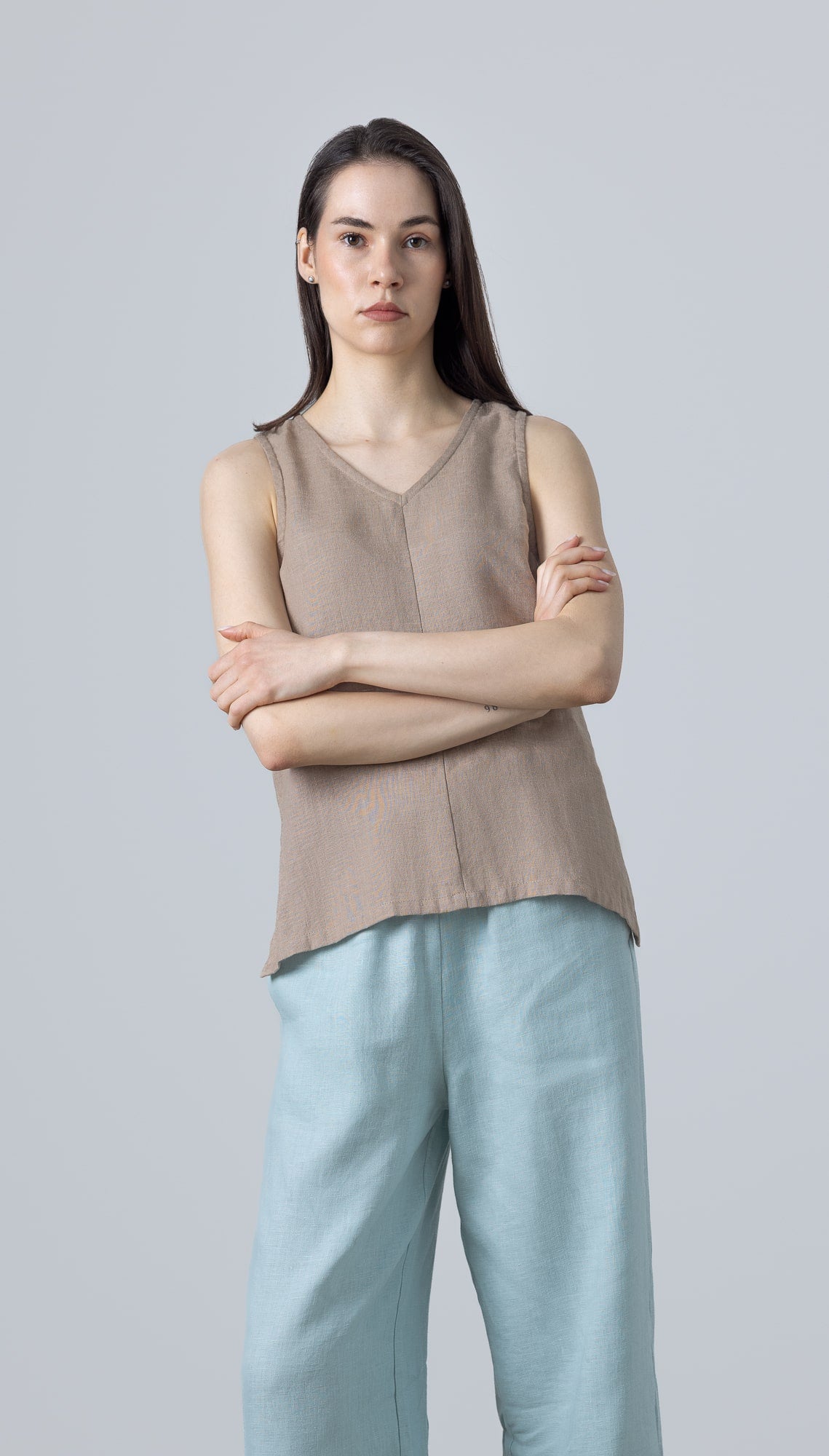 MinimalisticLinen sleeveless linen tank top Naomi – OEKO-TEX® certified European linen