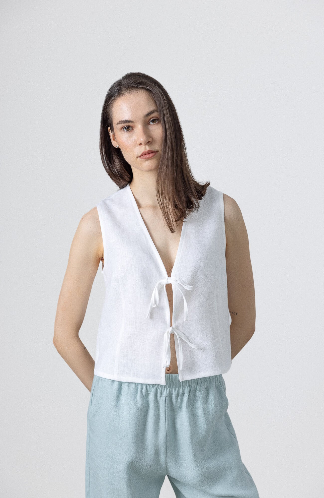 Women's Linen Vest for Smart Casual Outfits