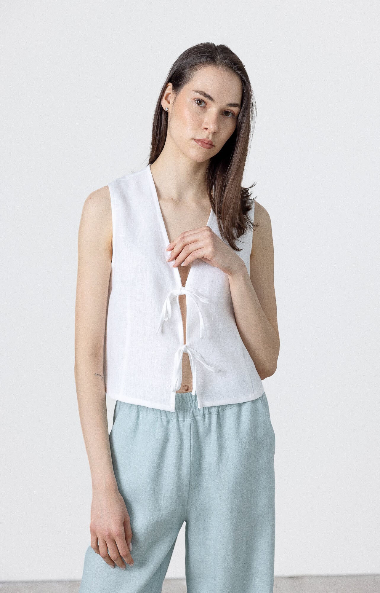 Minimalist Linen Waistcoat for Capsule Wardrobe Outfits