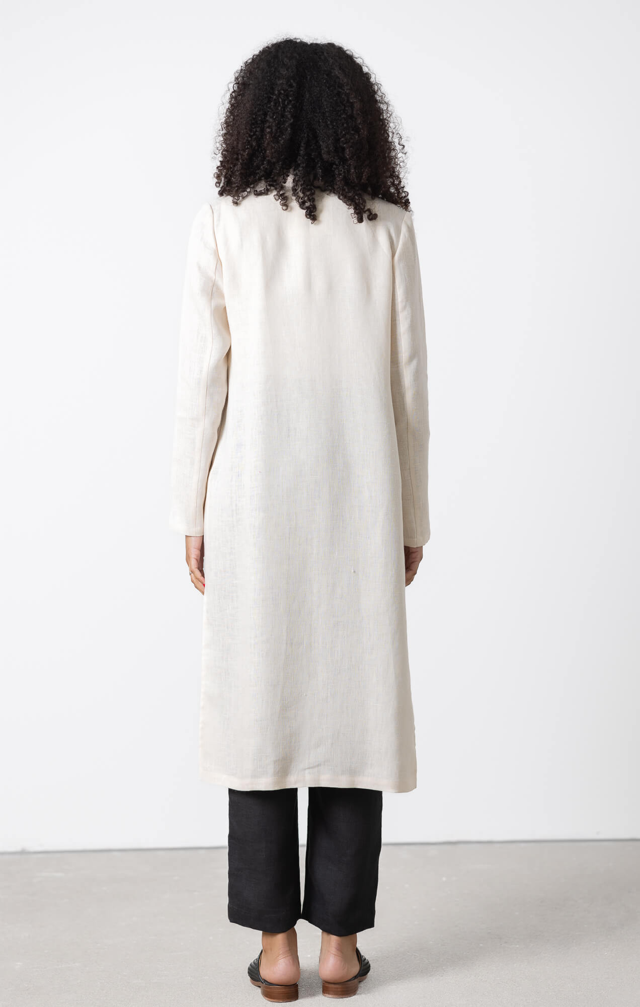 Summer linen long cardigan Ancona, lightweight women’s linen outer layer