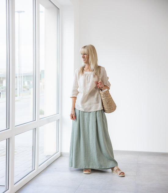 Long linen skirt for woman