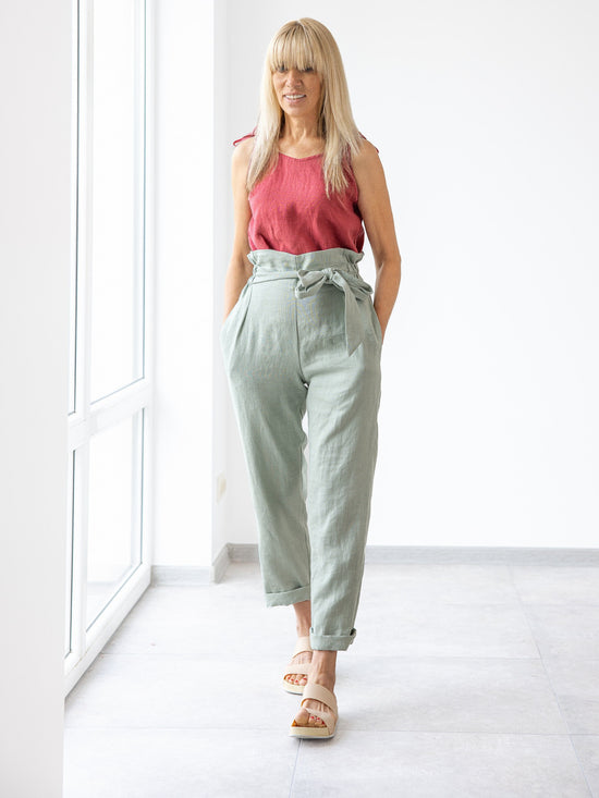 Load image into Gallery viewer, Women&amp;#39;s linen trousers
