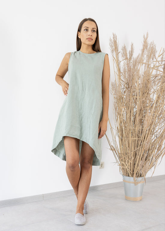 Load image into Gallery viewer, Light green linen dresses
