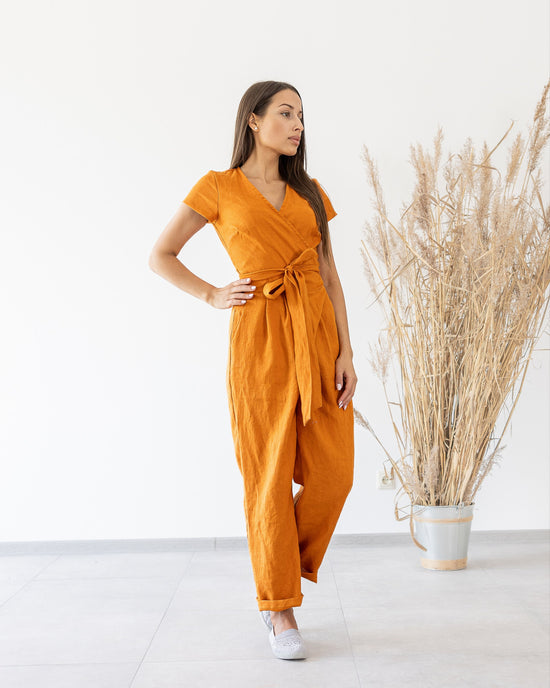 Linen overall orange