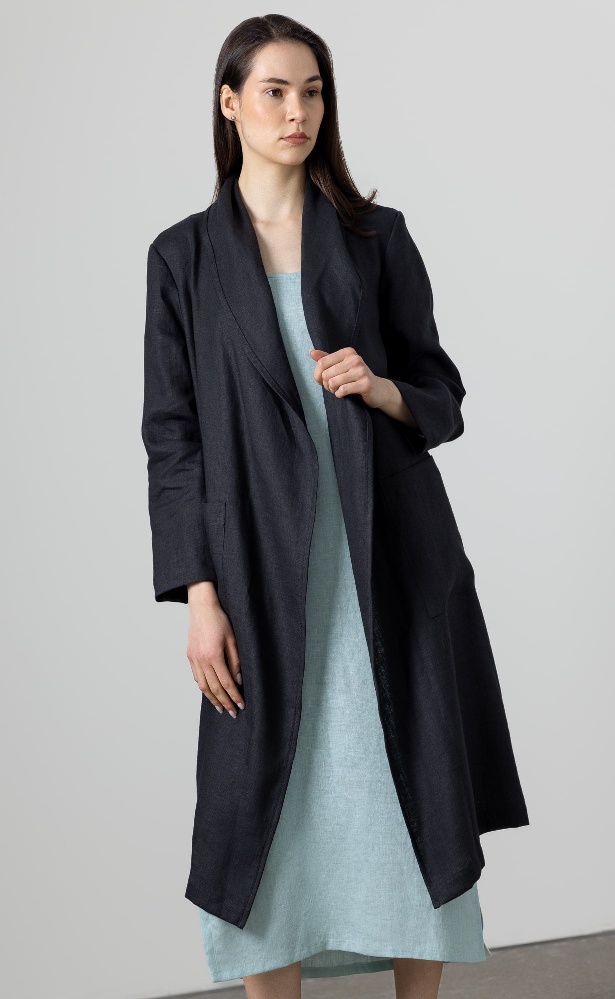 black linen jacket women