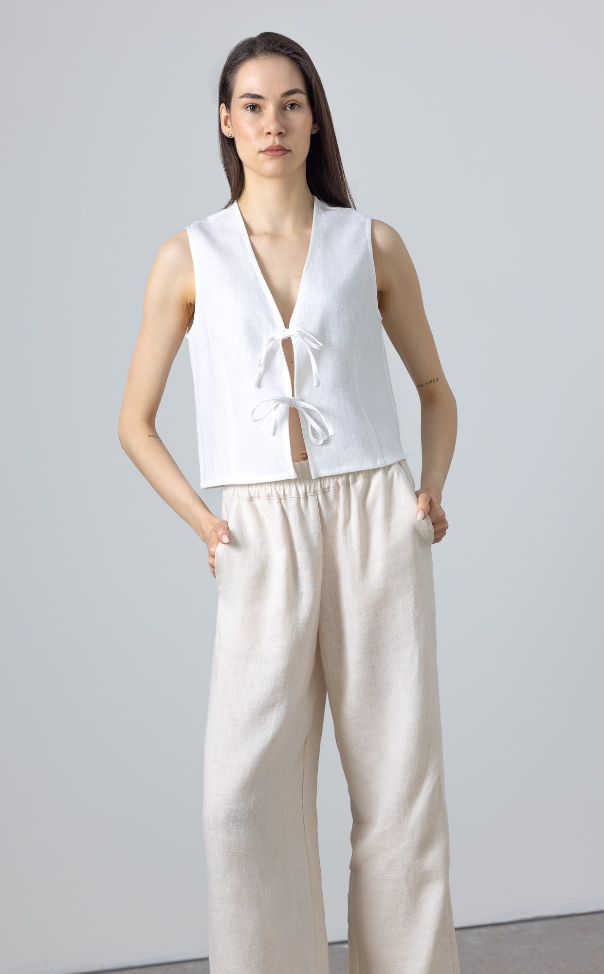 linen vest and pants set