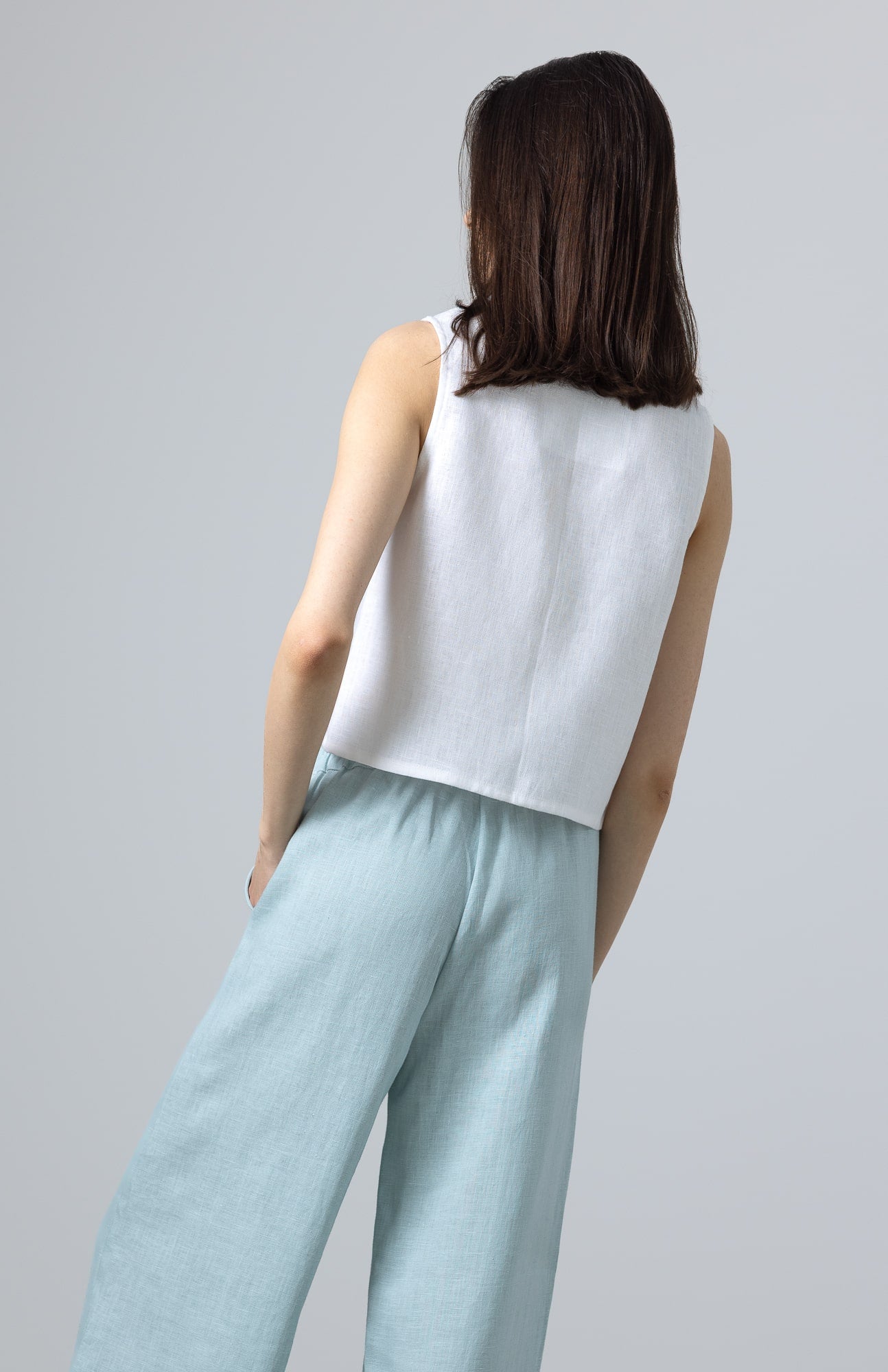 linen womens vest