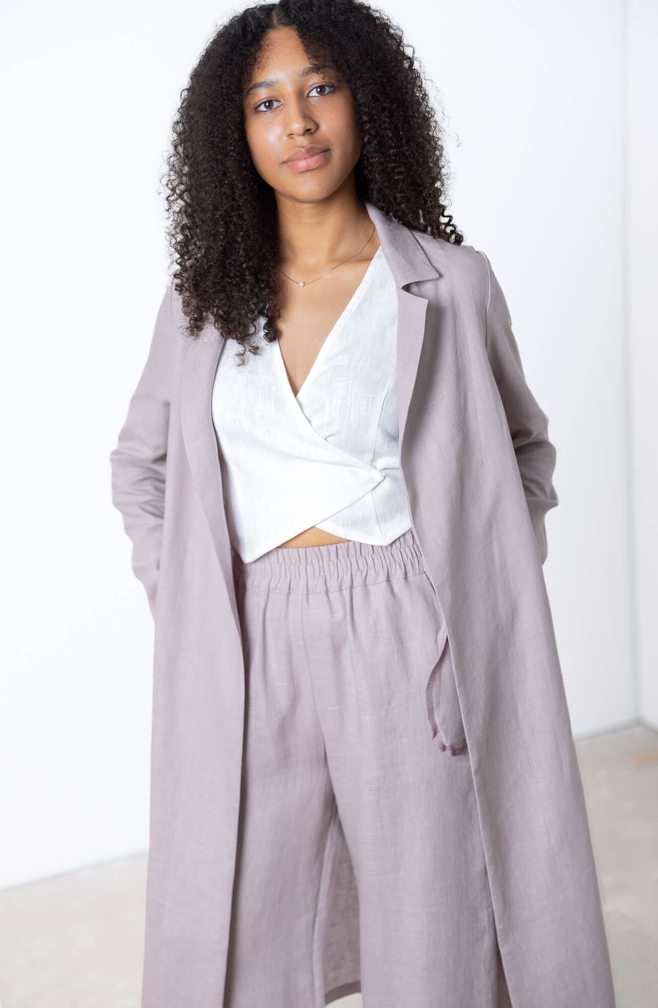 Open front long linen cardigan for effortless everyday layering