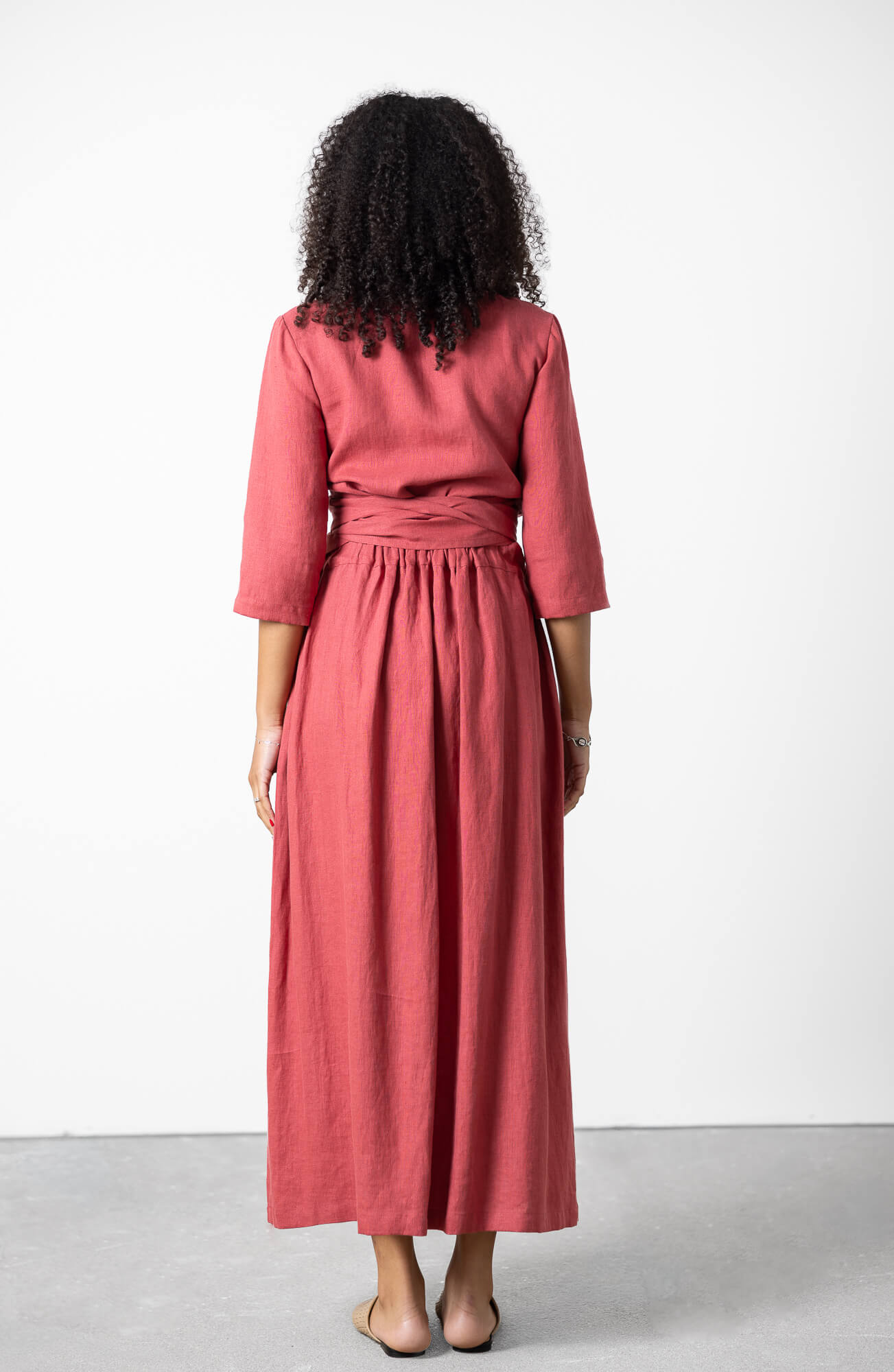 Minimalist A-line linen skirt with elegant flowing silhouette