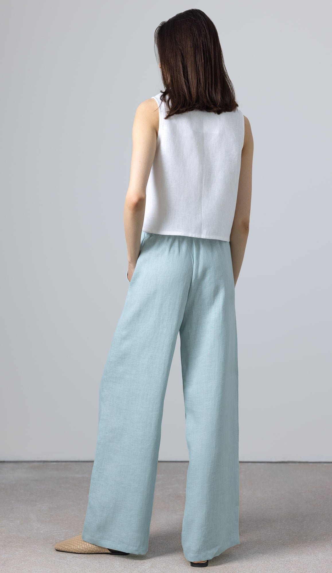 wide leg linen trousers womens