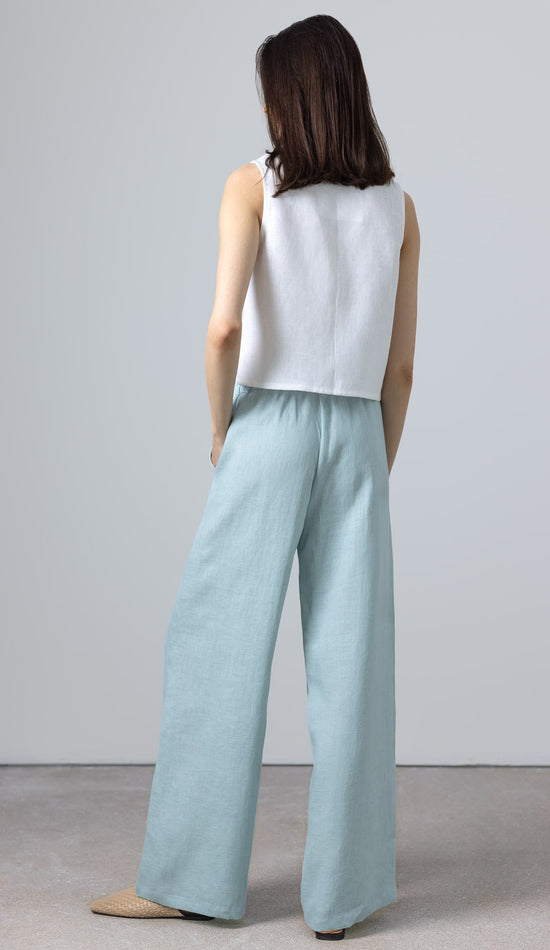 wide leg linen trousers womens