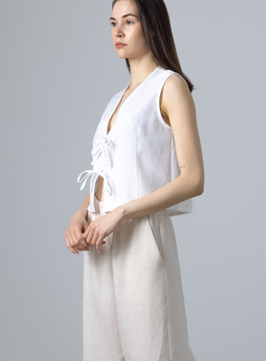 women's linen vest