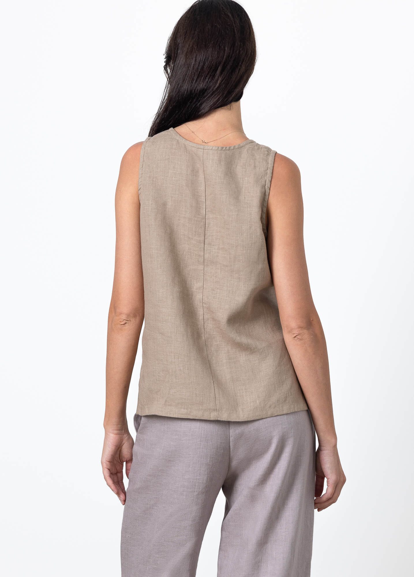 Womens linen tank top Naomi by Minimalisticlinen, relaxed fit breathable linen top for summer
